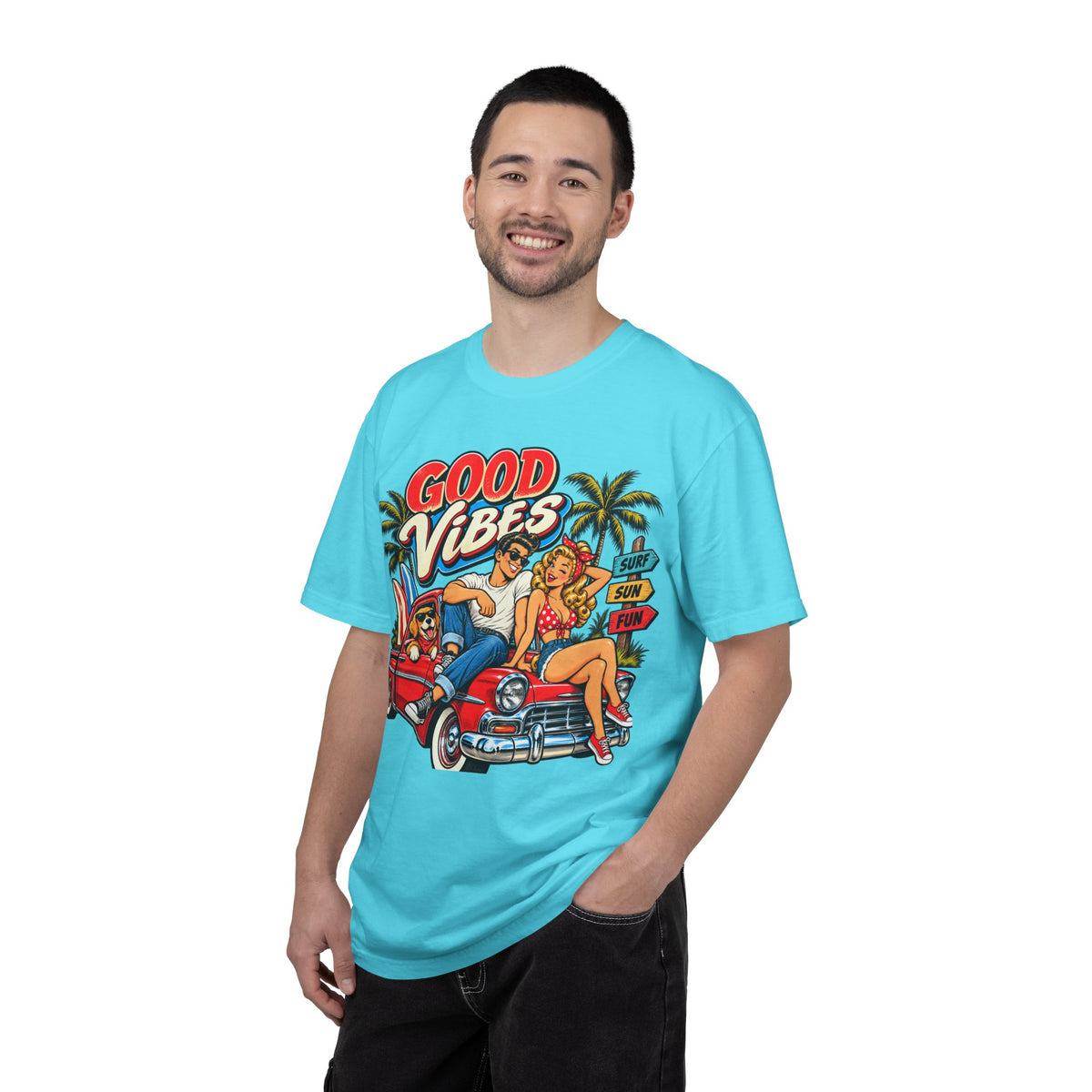 Good Vibes Retro Beach T-Shirt