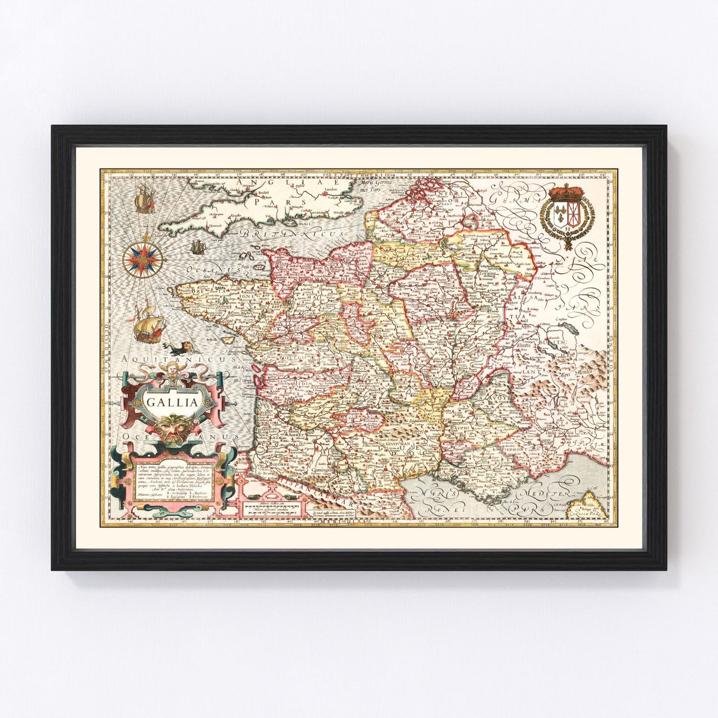 Vintage Map of Gaul France, 1623