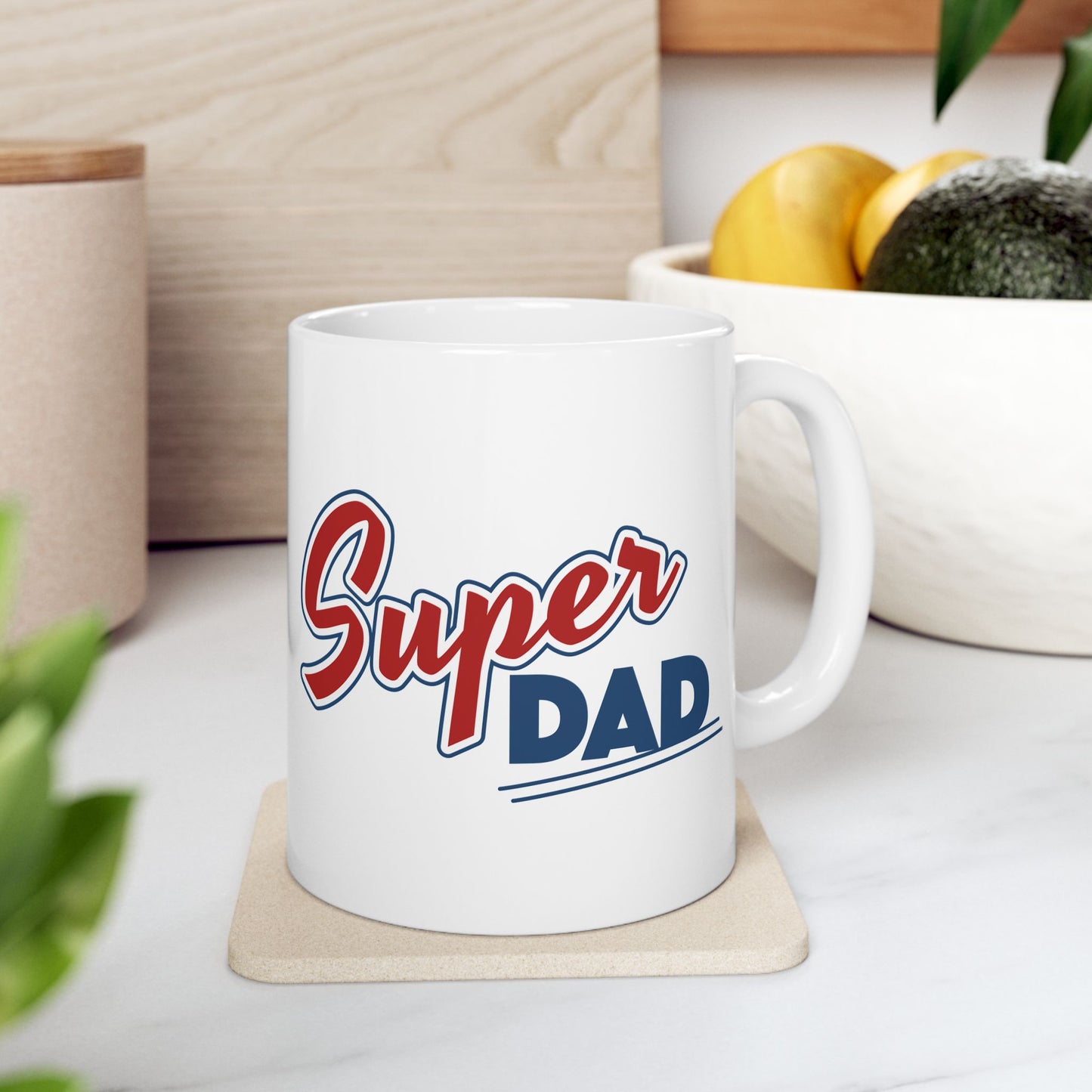 Super Dad Ceramic Mug — Patriotic Father’s Day Coffee Cup (11oz, 15oz)