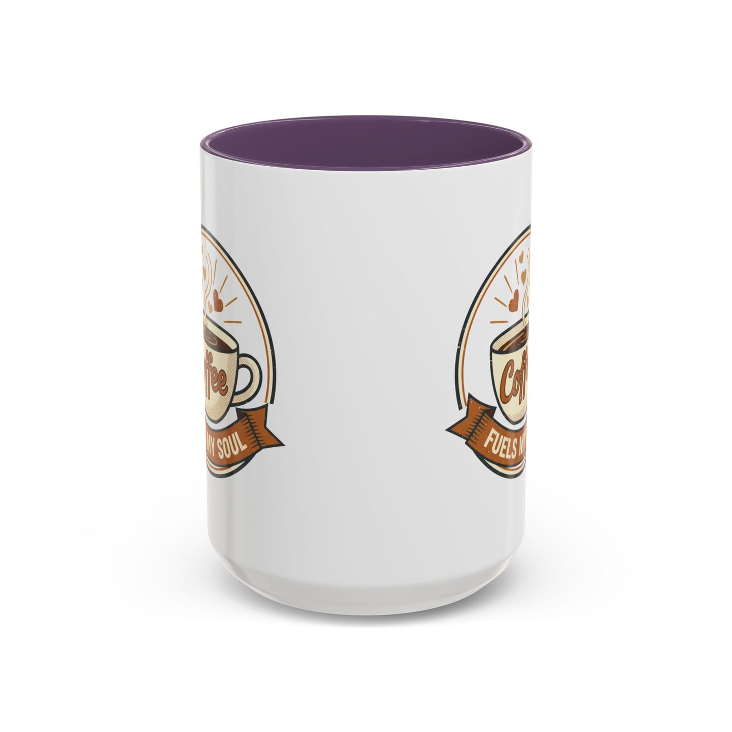 Coffee Mug - "Coffee Fuels My Soul" Accent Ceramic Mug (11/15oz)
