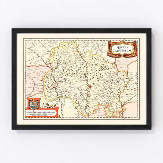 Vintage Map of Quercy France, 1623