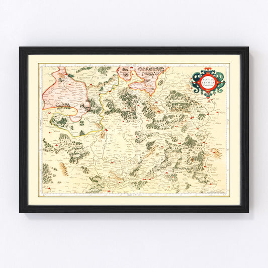 Vintage Map of Lorraine France, 1623