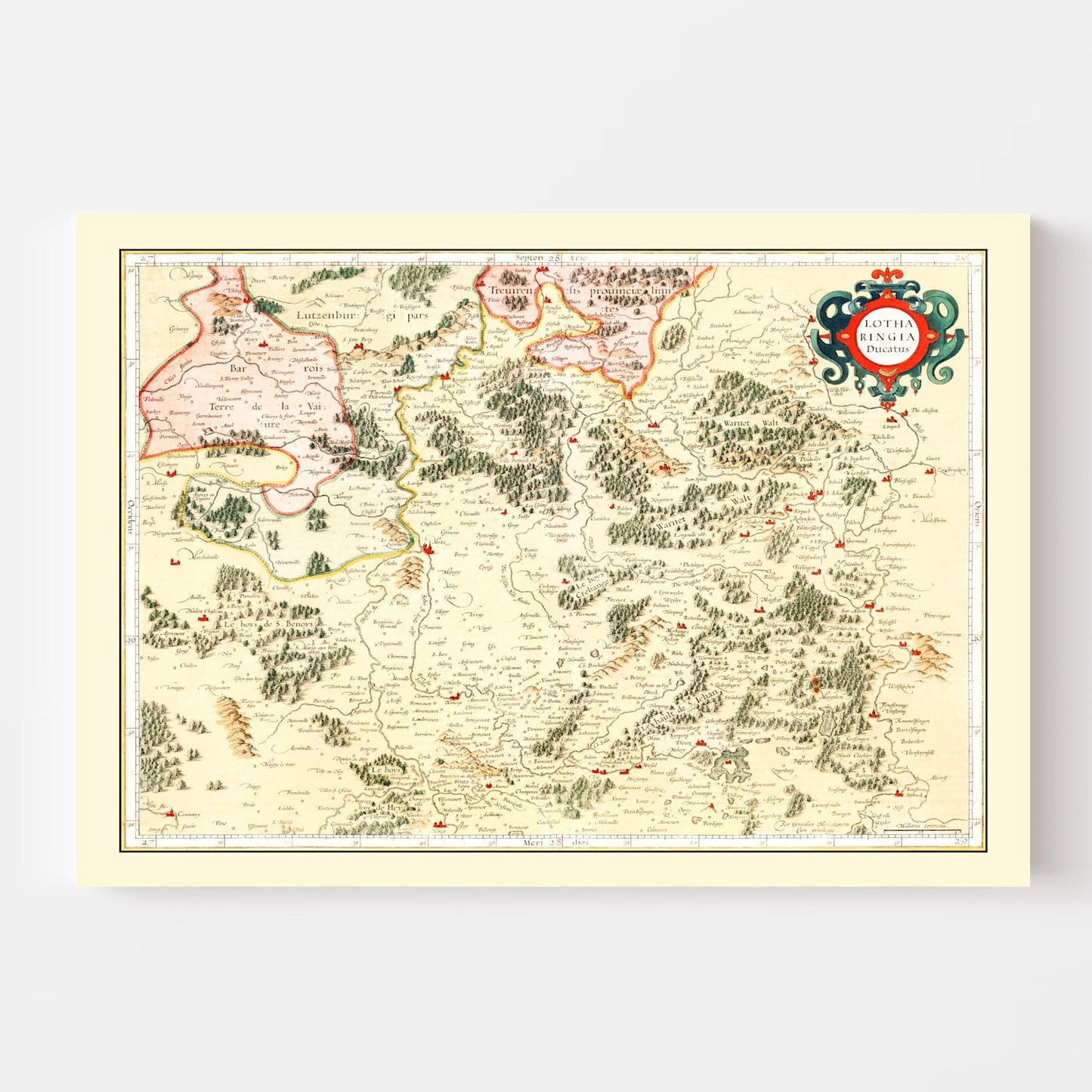 Vintage Map of Lorraine France, 1623