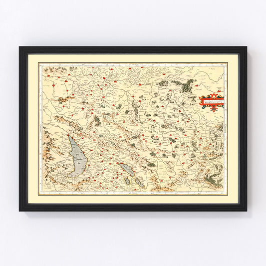 Vintage Map of Burgundy France, 1623