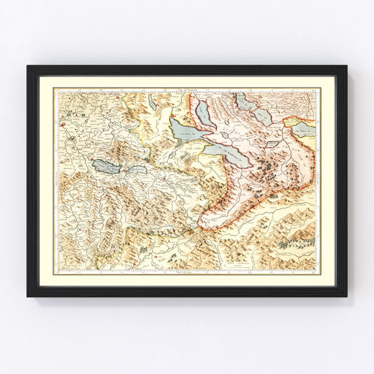 Vintage Map of Switzerland 1623