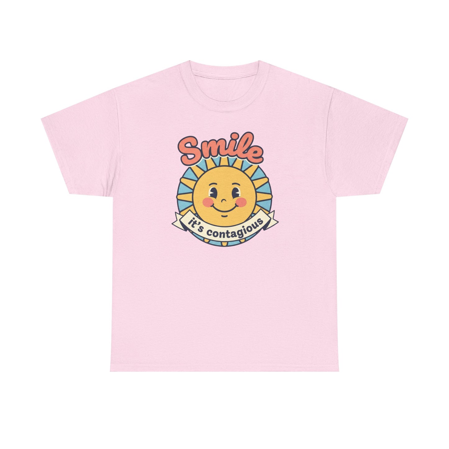 Smiling Sun "Smile It's Contagious" Tee | Cute Retro Sunshine Tee