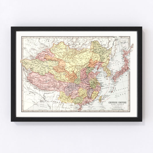 Vintage Map of China & Japan 1871