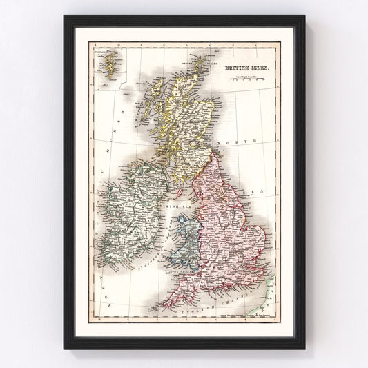 Vintage Map of British Isles 1832