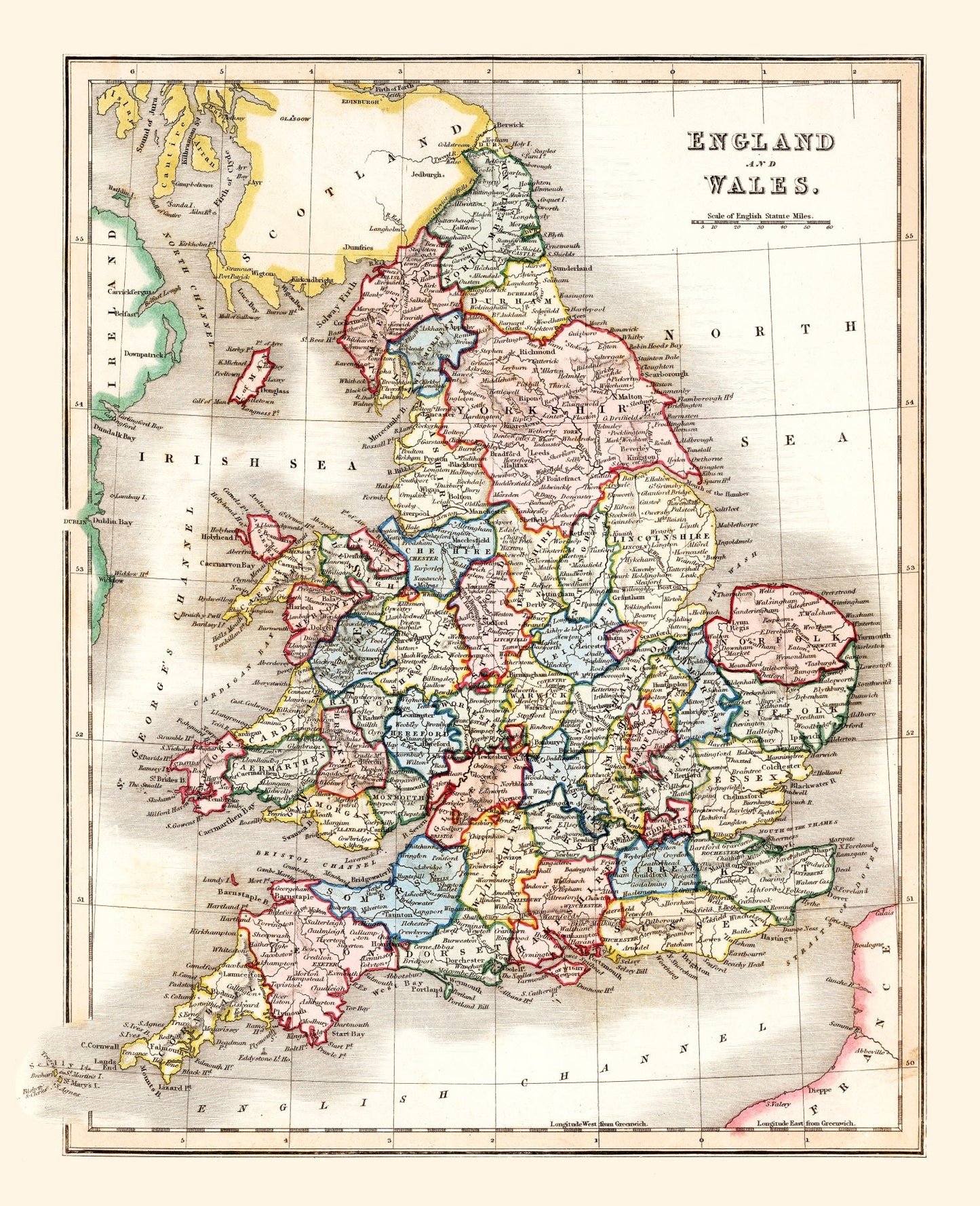 Vintage Map of England & Wales 1832