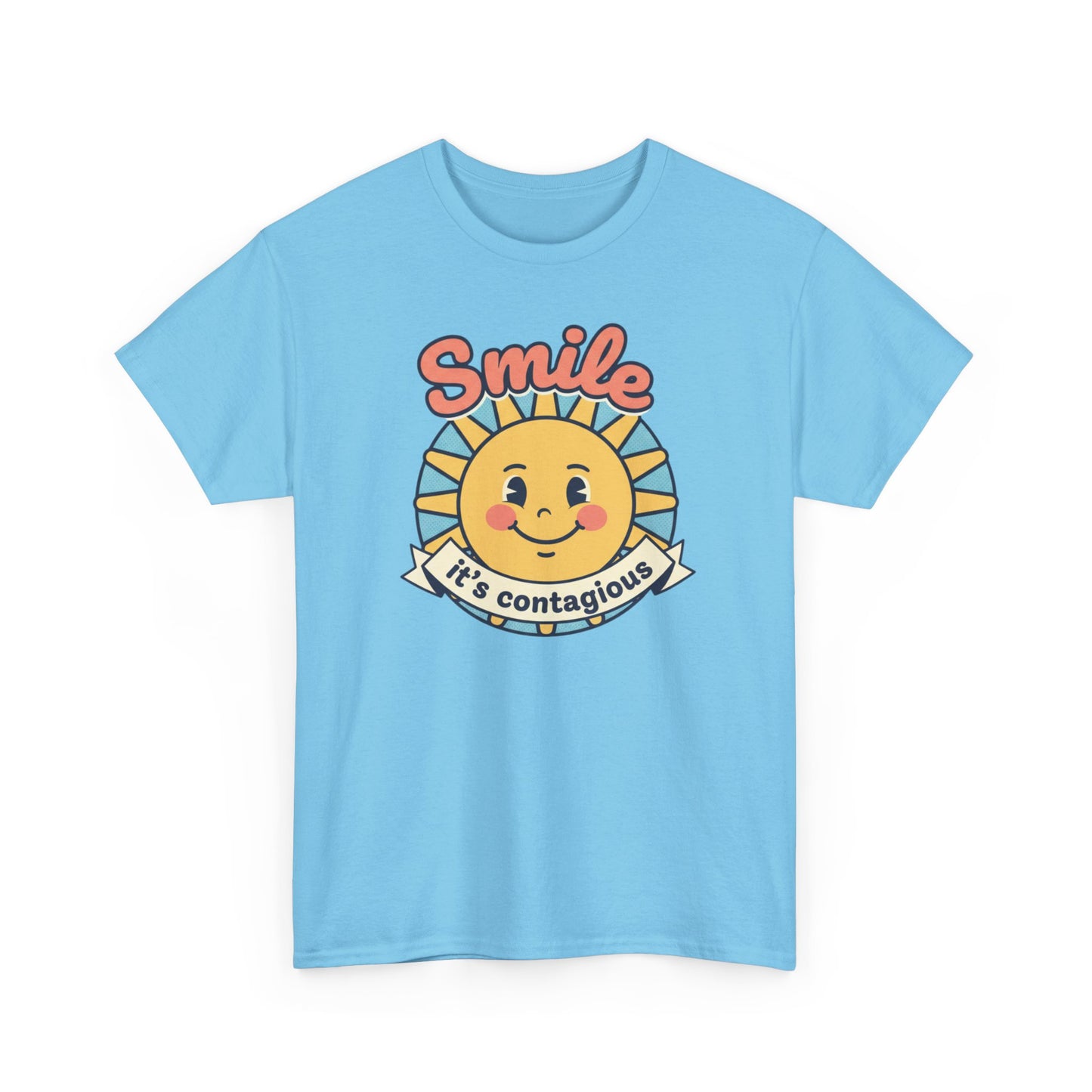 Smiling Sun "Smile It's Contagious" Tee | Cute Retro Sunshine Tee