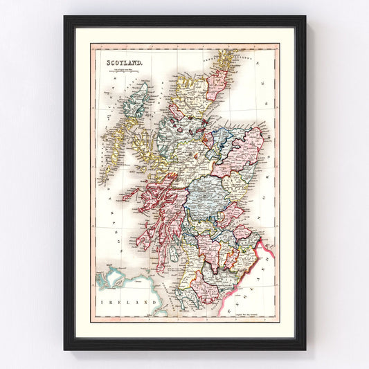 Vintage Map of Scotland 1832