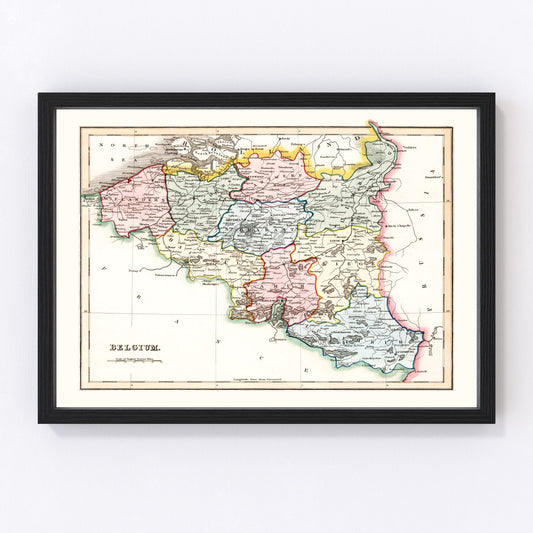 Vintage Map of Belgium 1832