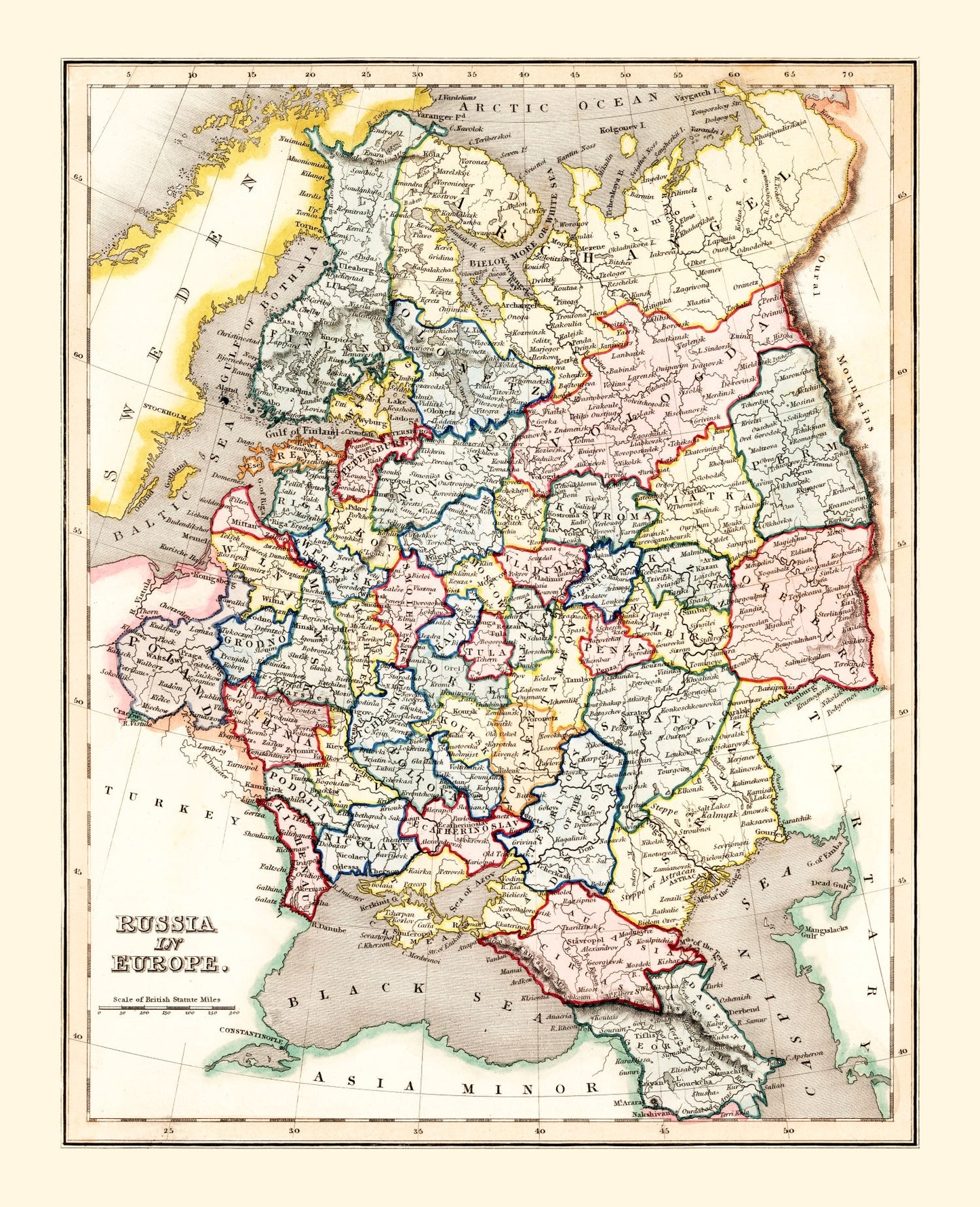 Vintage Map of Russia 1832