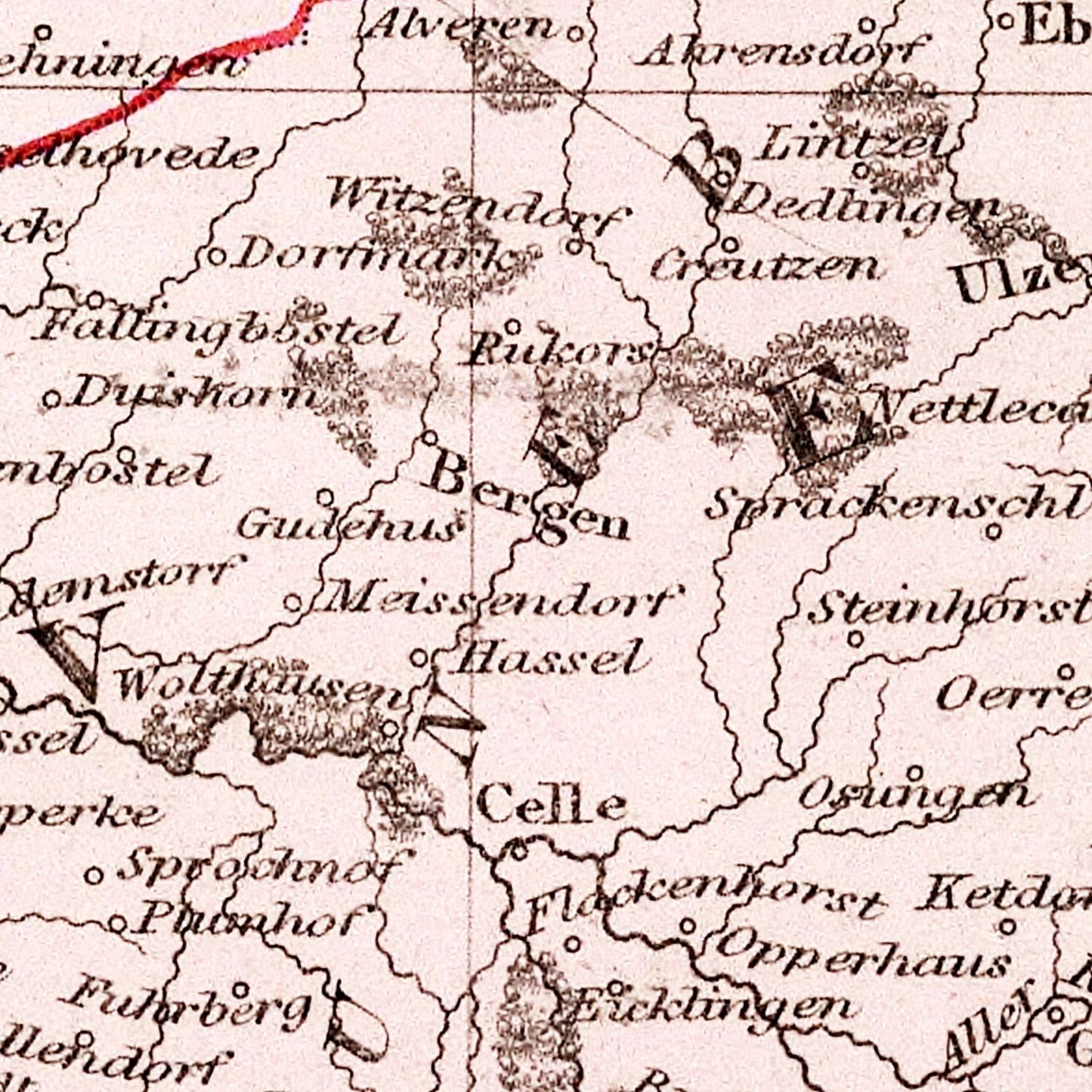 Vintage Map of Northern Germany 1832