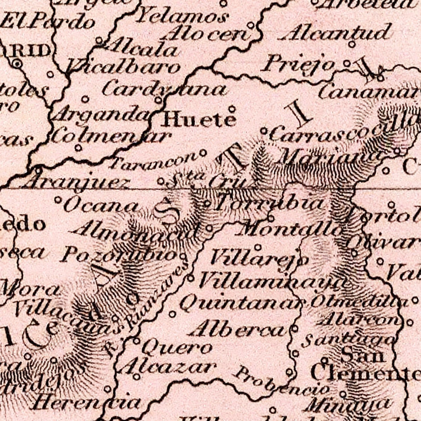 Vintage Map of Spain & Portugal 1832