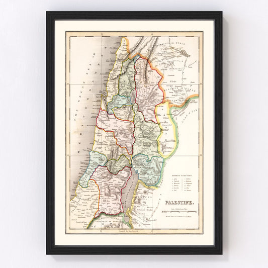 Vintage Map of Palestine 1832