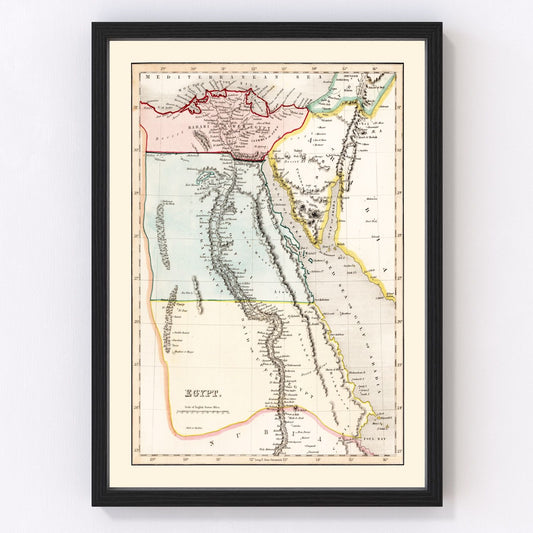 Vintage Map of Egypt 1832