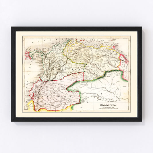 Vintage Map of Colombia 1832