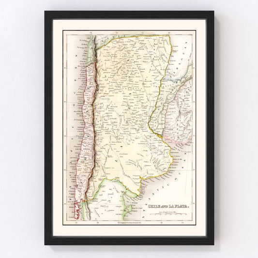 Vintage Map of Chile & La Plata 1832