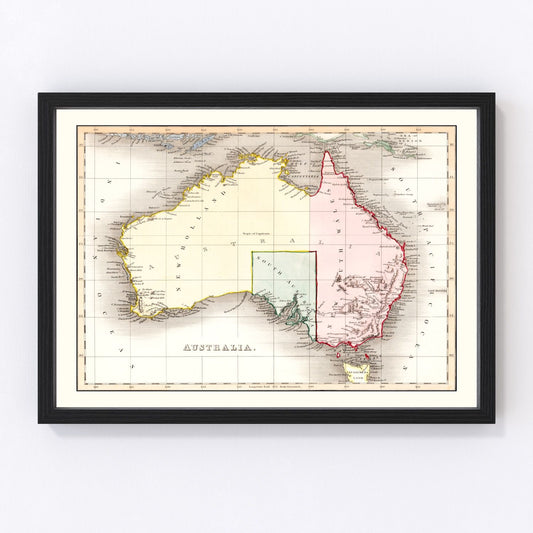 Vintage Map of Australia 1832