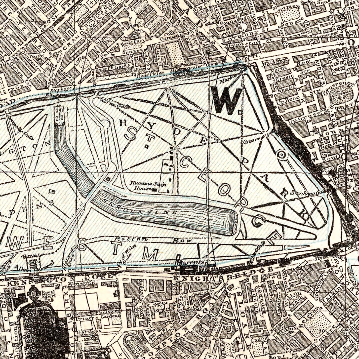 Vintage Map of London, England 1893