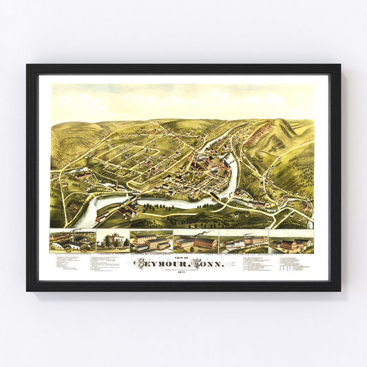 Vintage Map of Seymour, Connecticut 1879