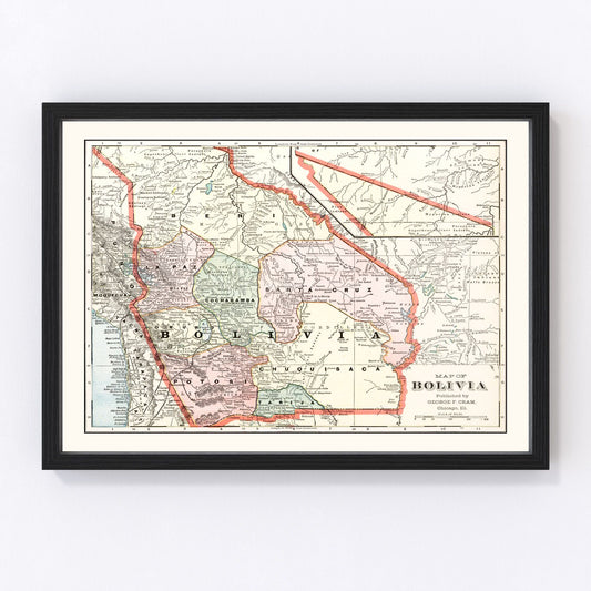 Vintage Map of Bolivia 1901
