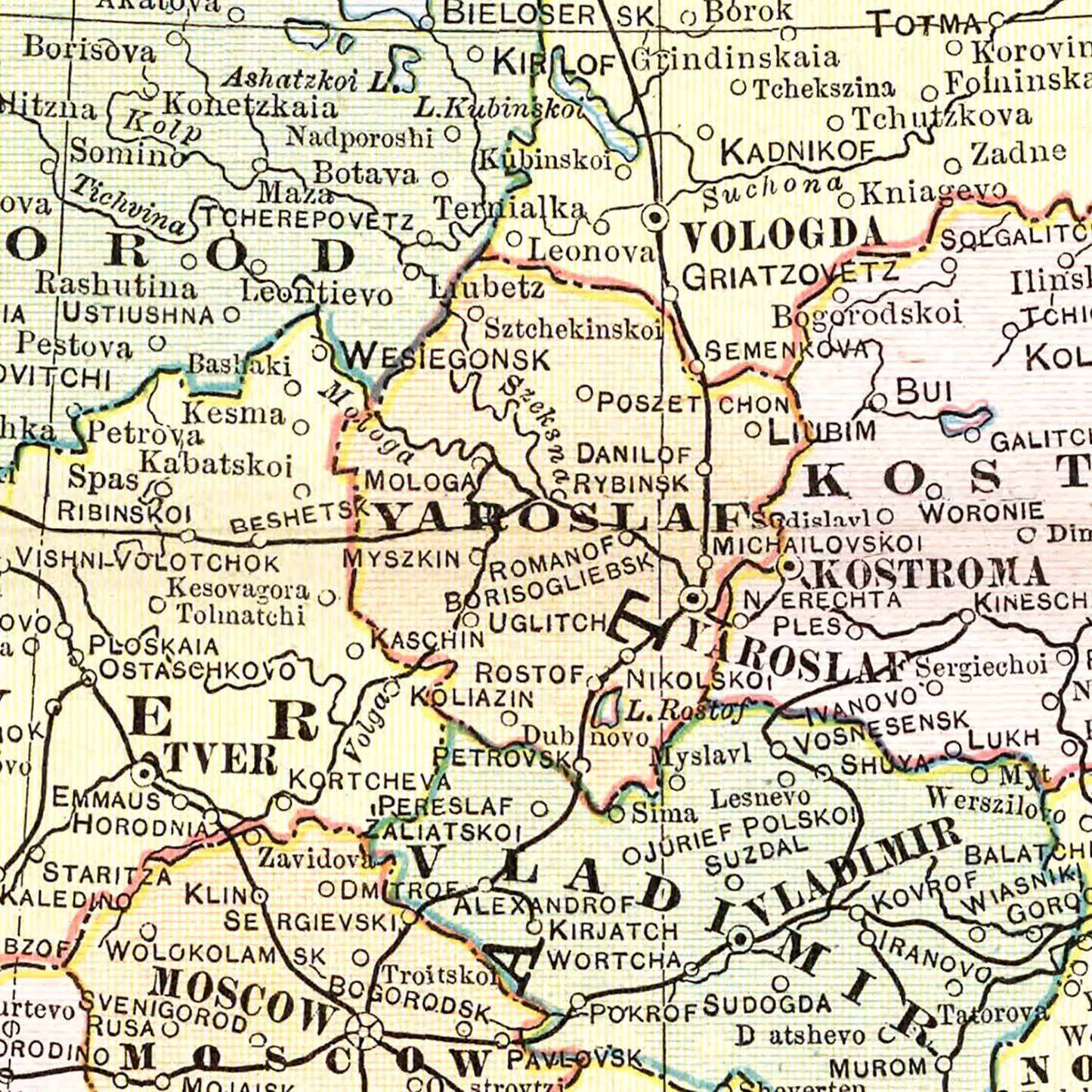Vintage Map of Russia 1901