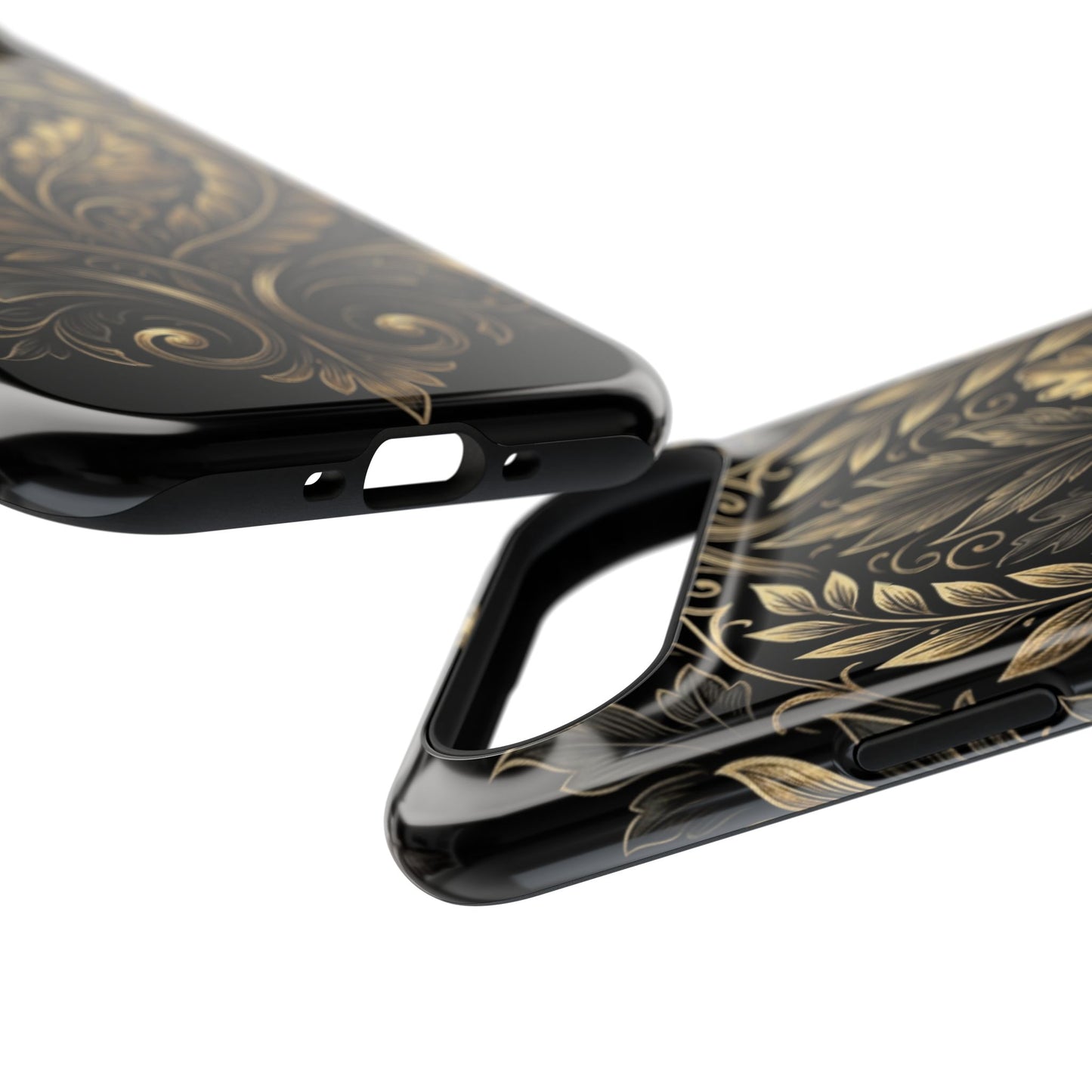 Baroque Gold Leaf Phone Case — Impact-Resistant Protective Cover