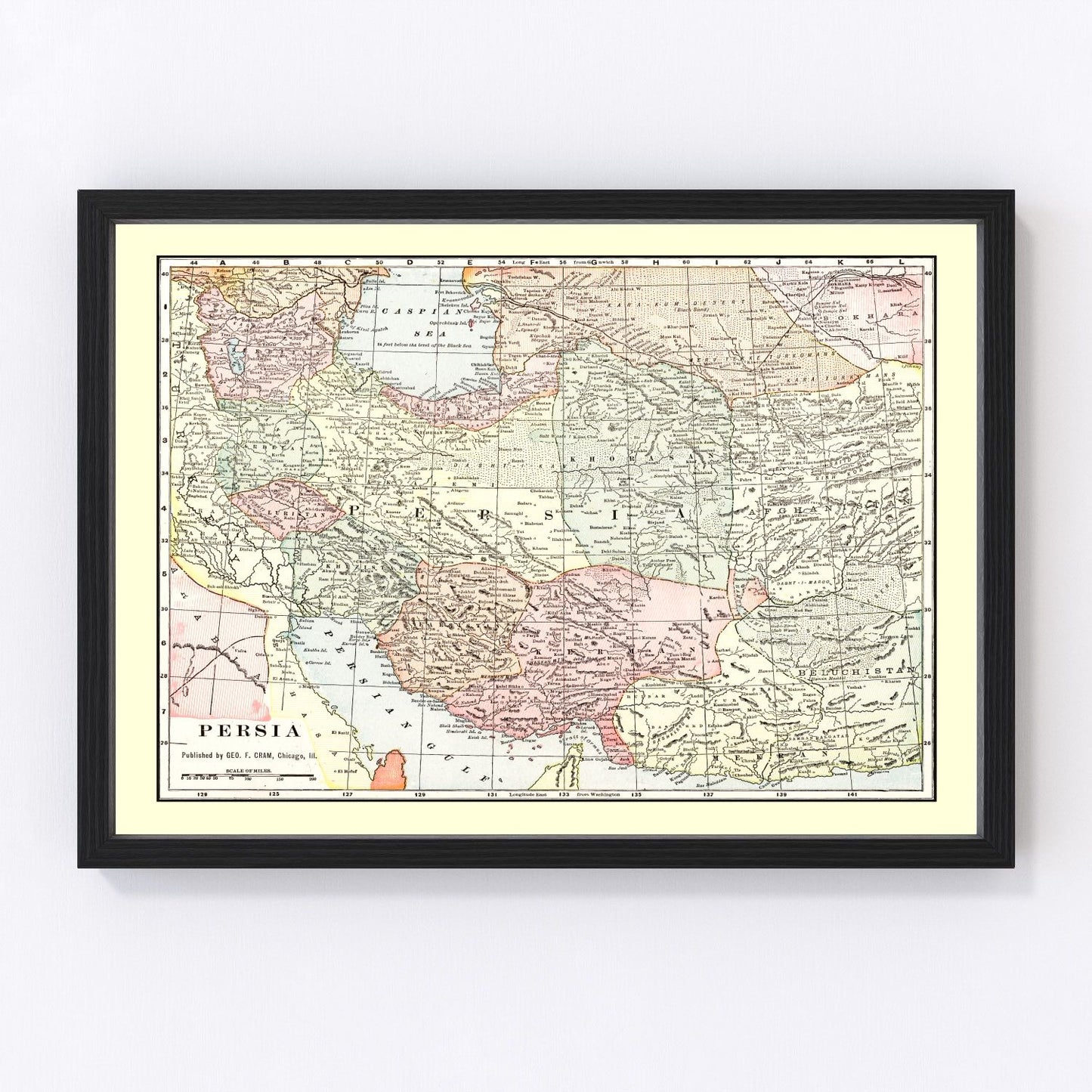 Vintage Map of Persia 1901