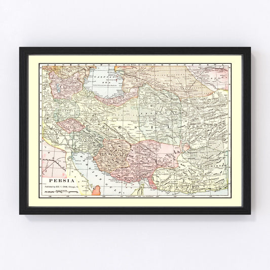 Vintage Map of Persia 1901