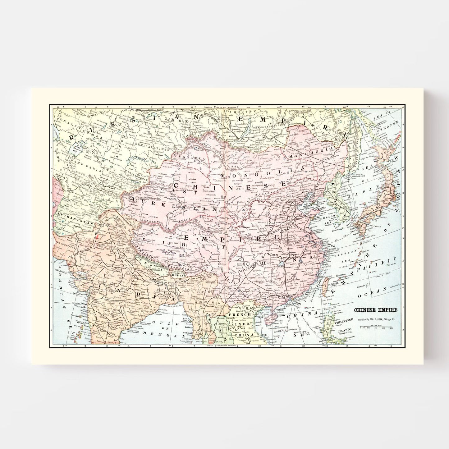 Vintage Map of China 1901