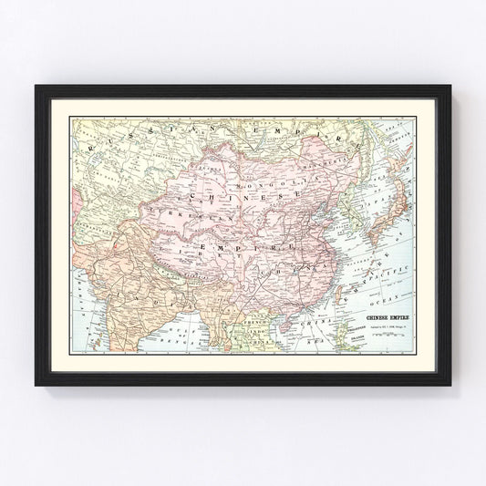 Vintage Map of China 1901