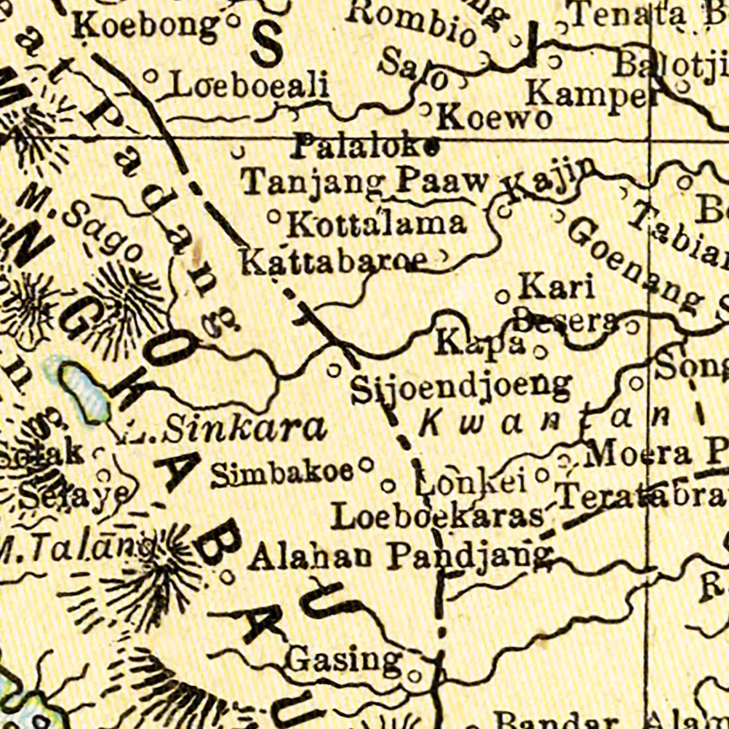 Vintage Map of Sumatra, Indonesia 1901