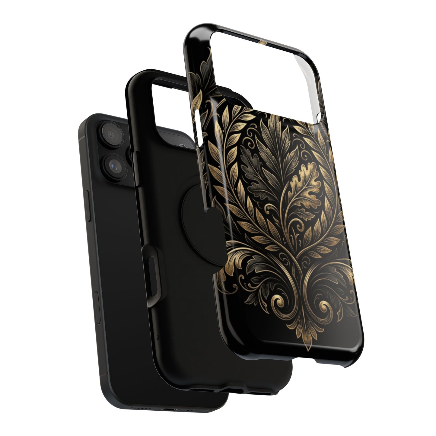 Baroque Gold Leaf Phone Case — Impact-Resistant Protective Cover
