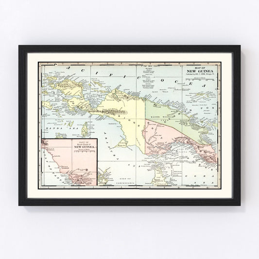 Vintage Map of New Guinea 1901