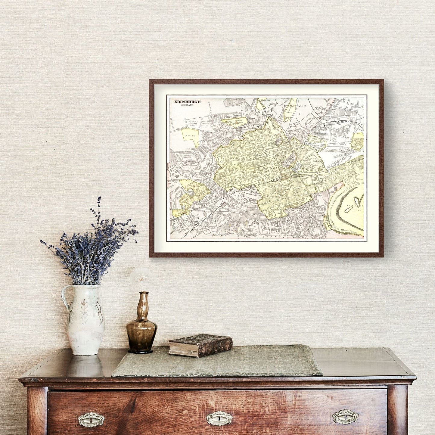 Vintage Map of Edinburgh, Scotland 1901