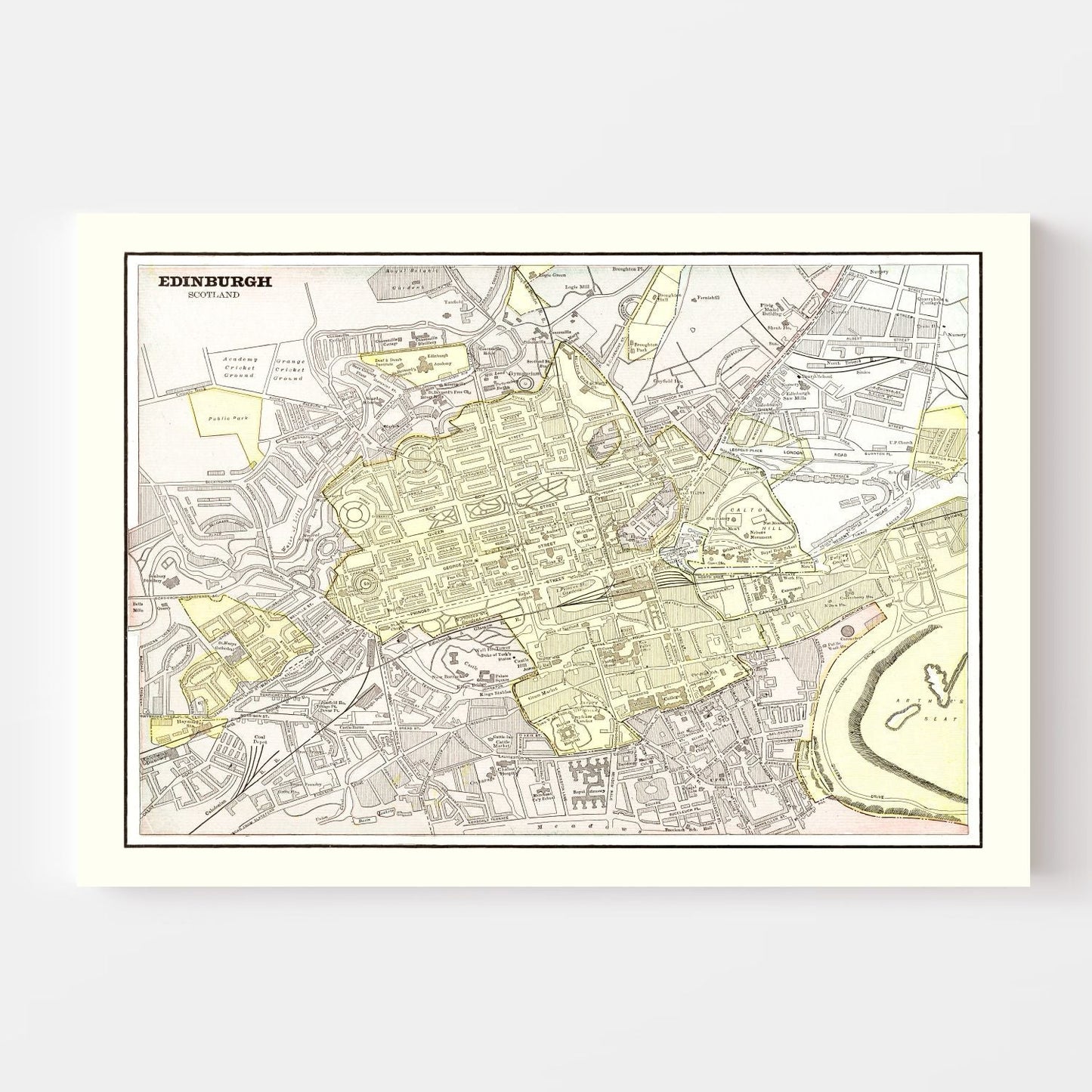 Vintage Map of Edinburgh, Scotland 1901