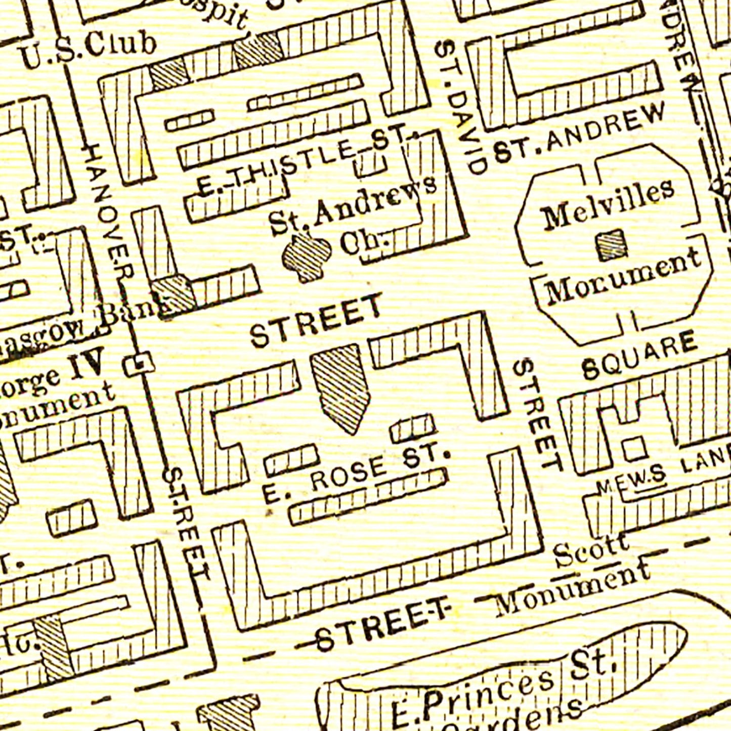 Vintage Map of Edinburgh, Scotland 1901