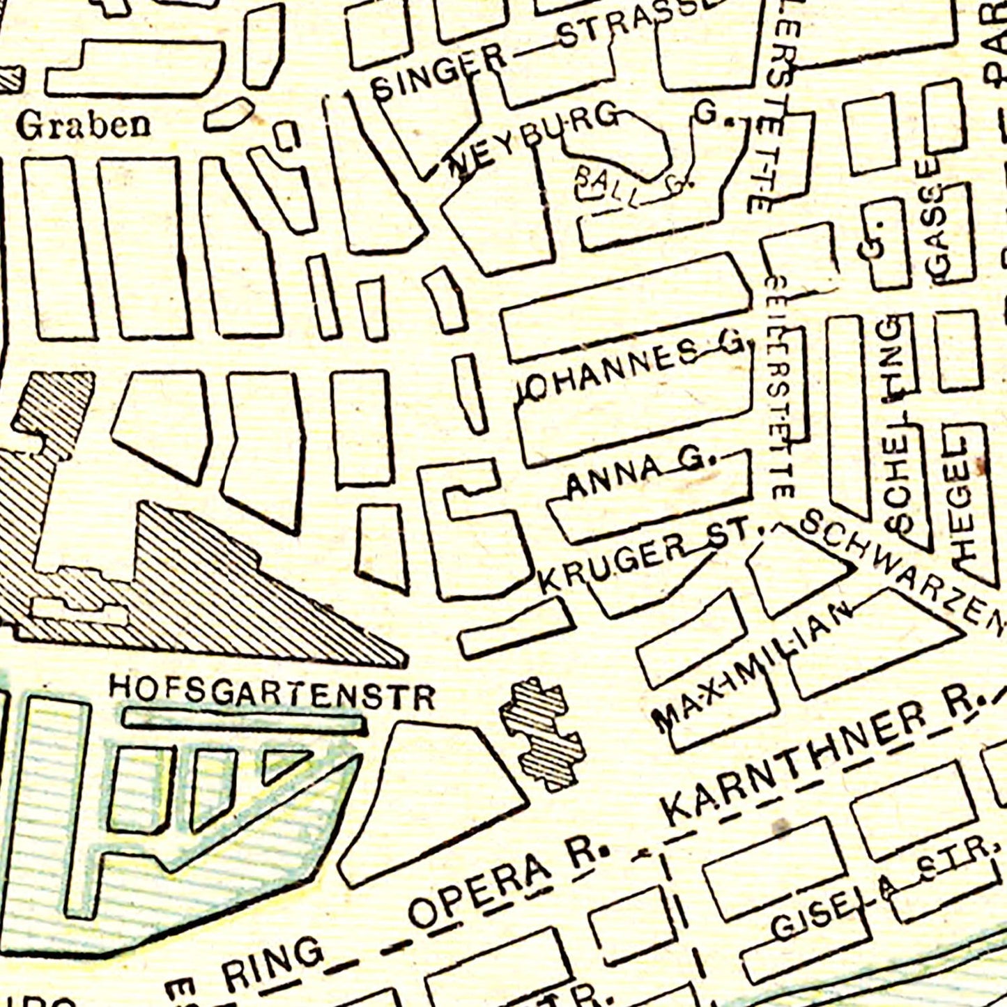 Vintage Map of Vienna, Austria 1901