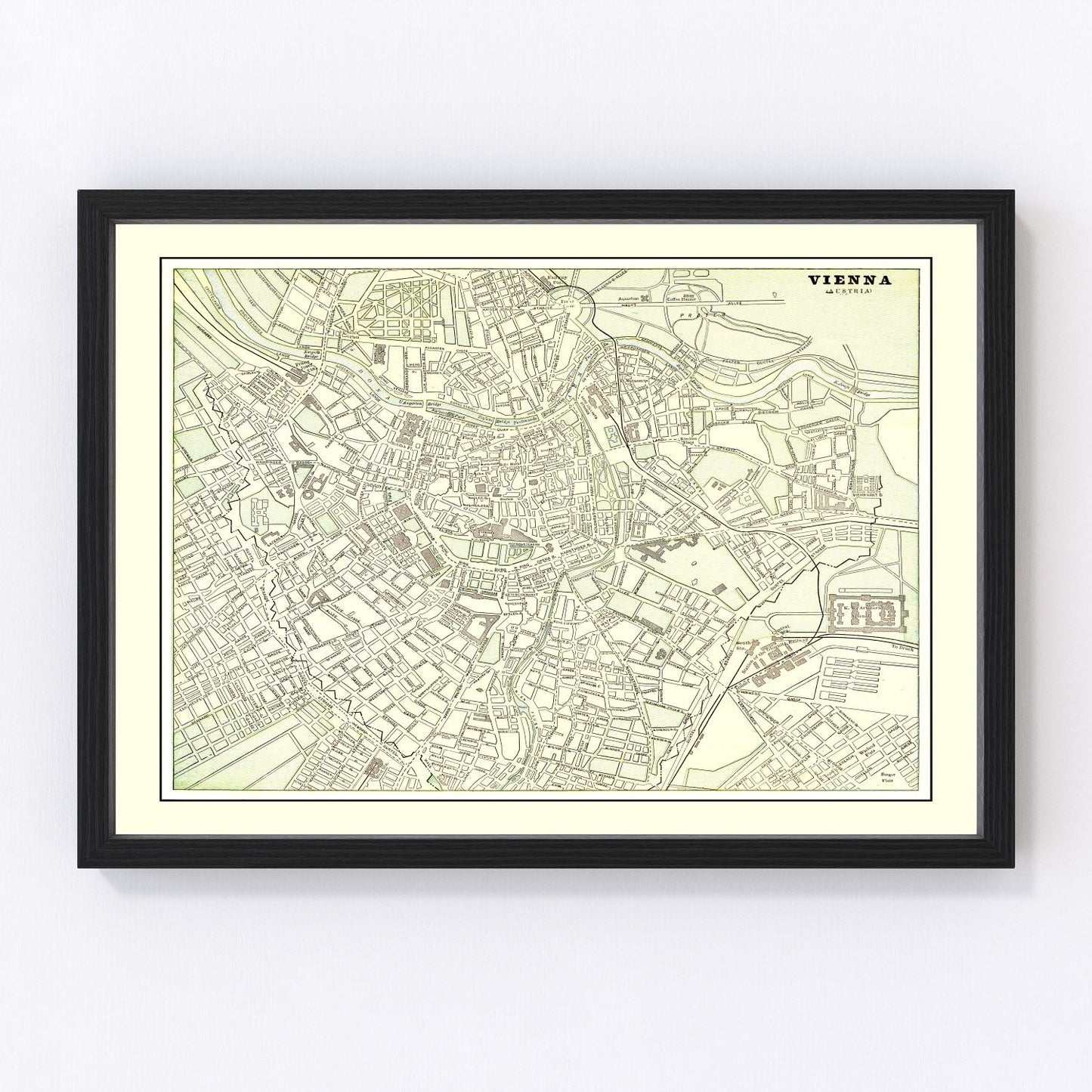 Vintage Map of Vienna, Austria 1901