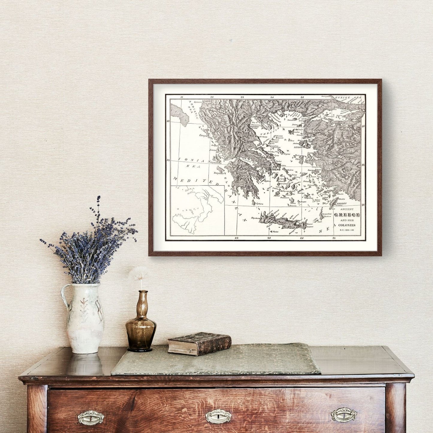 Vintage Map of Ancient Greece 1901