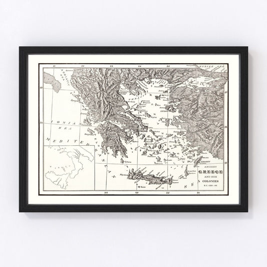 Vintage Map of Ancient Greece 1901