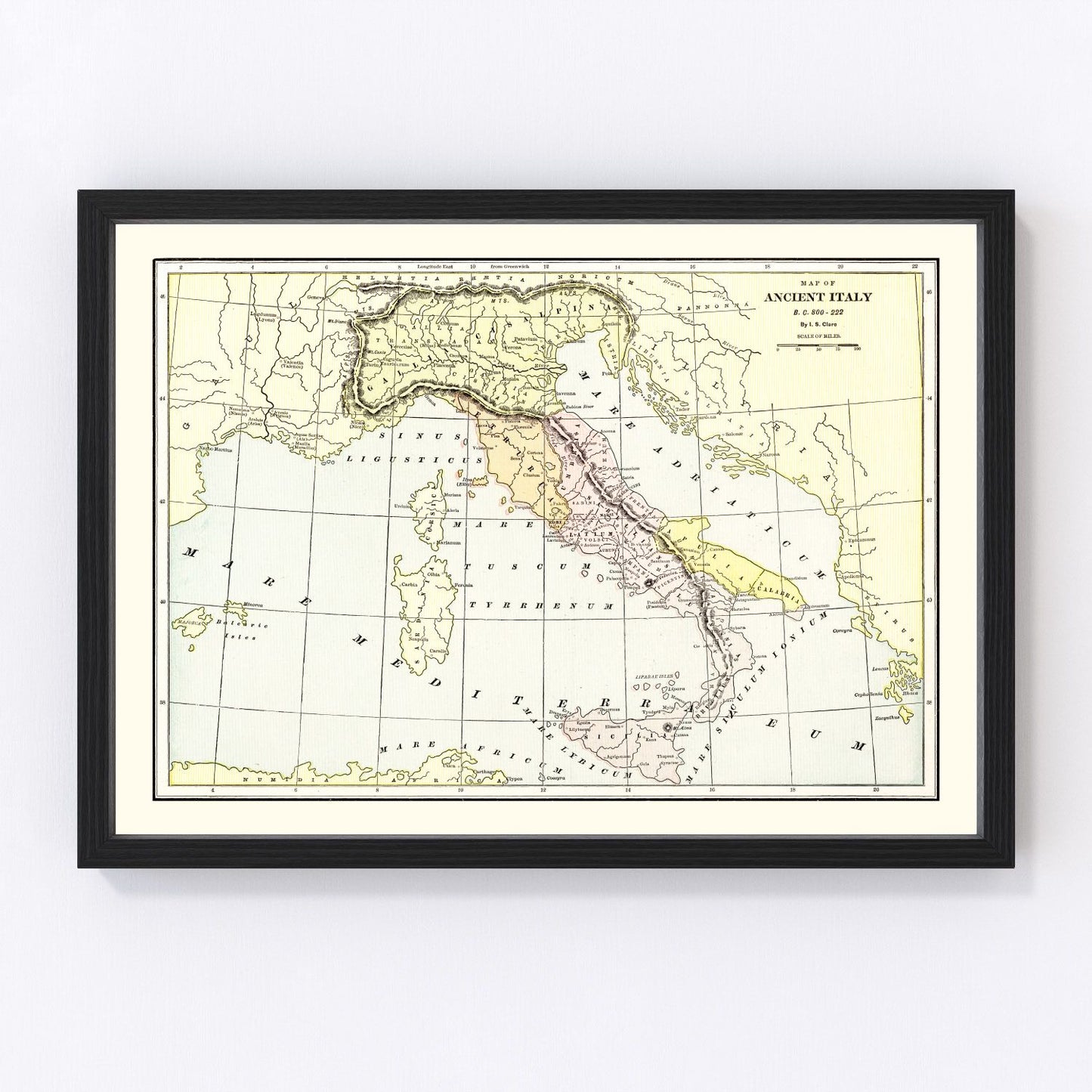 Vintage Map of Ancient Italy 1901