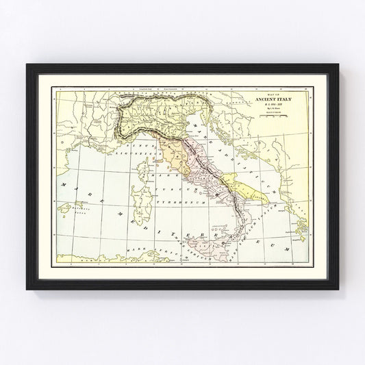Vintage Map of Ancient Italy 1901