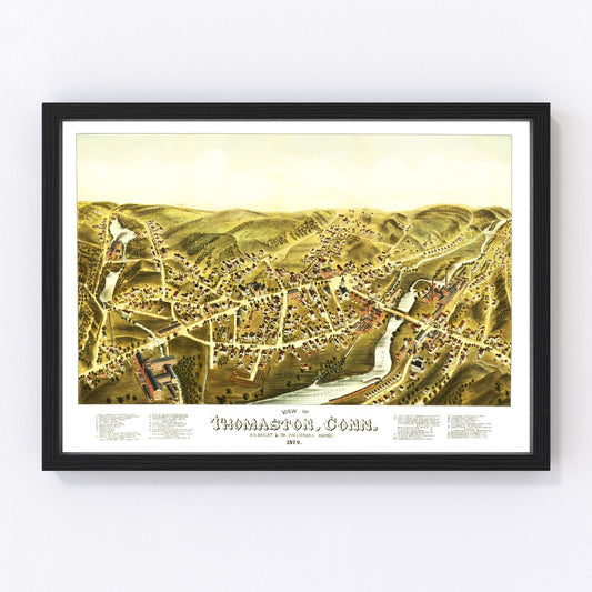 Vintage Map of Thomaston, Connecticut 1879