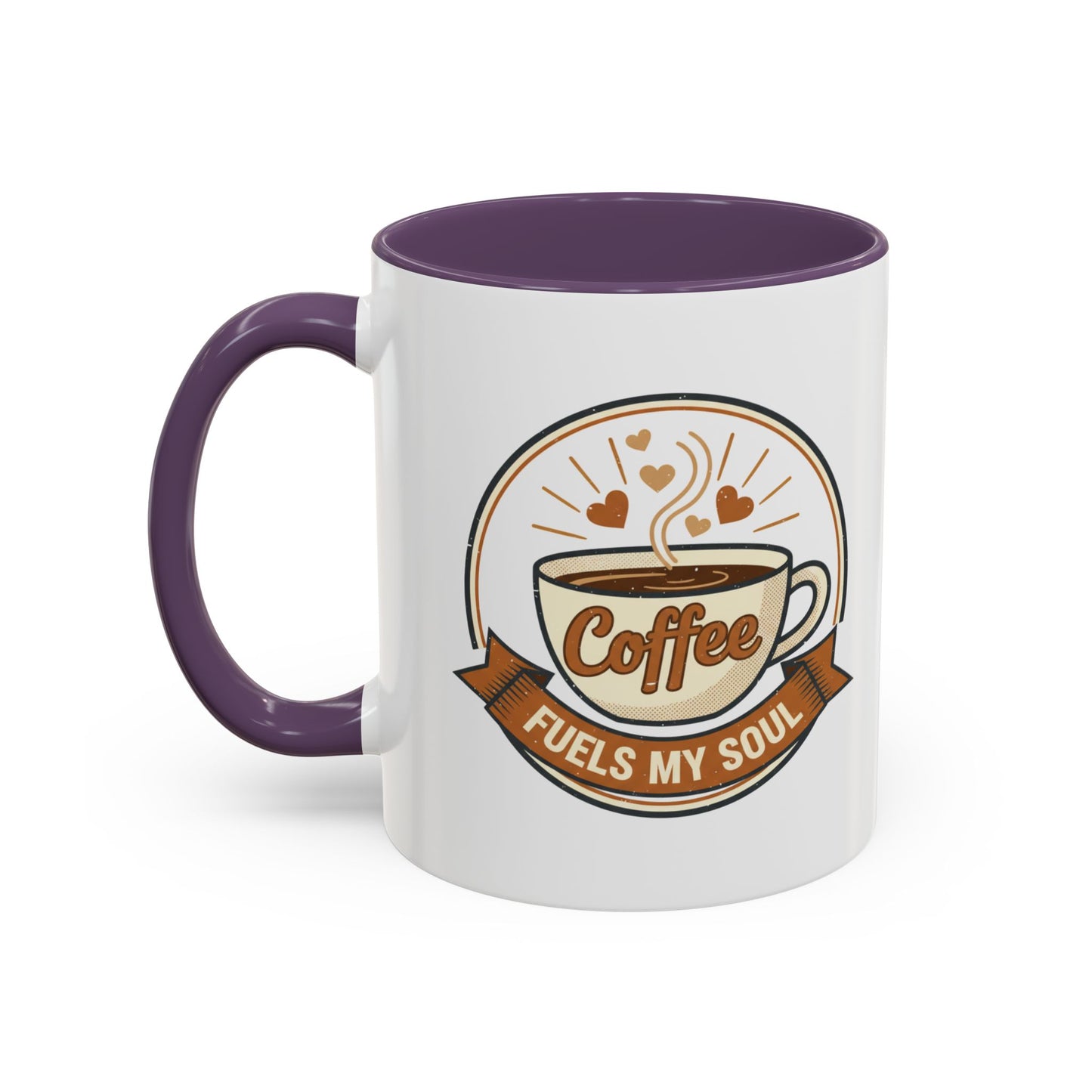 Coffee Mug - "Coffee Fuels My Soul" Accent Ceramic Mug (11/15oz)