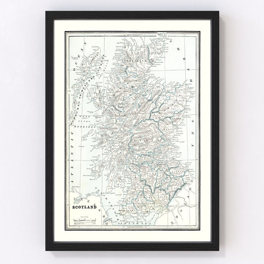 Vintage Map of Scotland 1893