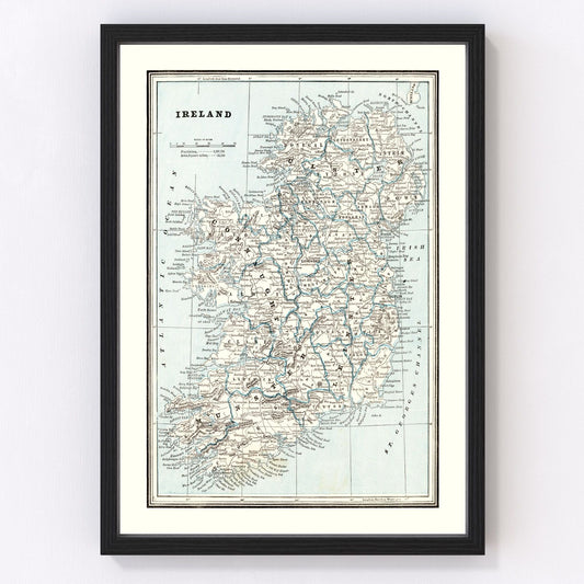 Vintage Map of Ireland 1893
