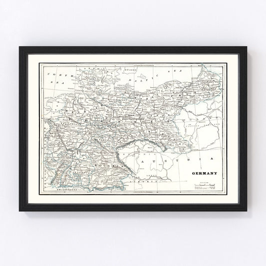 Vintage Map of Germany 1893